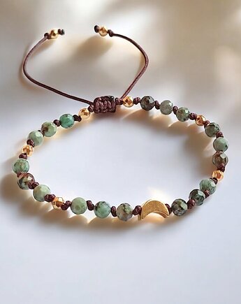 SIŁA DO DZIAŁANIA - lunula z turkusem afrykańskim, kaktusia