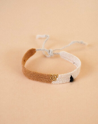 Wąska bransoletka handmade na sznureczku, Słońcem Tkane