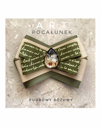 Brosza  ART z Obrazem Pocałunek  Klimt, Pudrowy Różowy