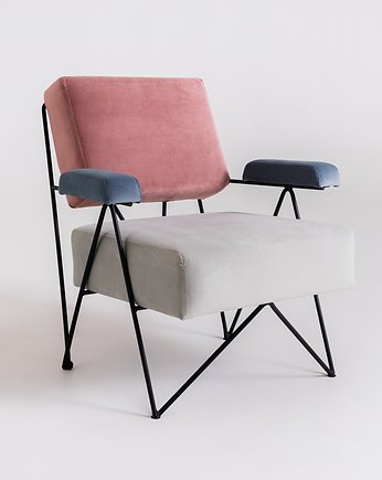 Kolorowy fotel FILO MIX różowy niebieski szary, CustomForm