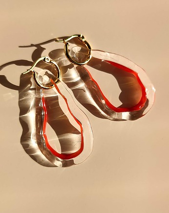 Szklane długie kolczyki krople "Coral", Joanna Muzyka Studio