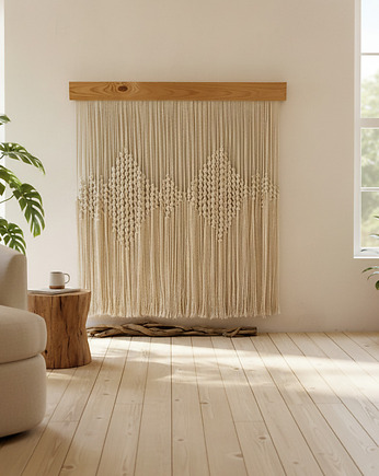 Minimalistyczna nowoczesna modernistyczna makrama  boho XXL, Zaplątana W Sznurki