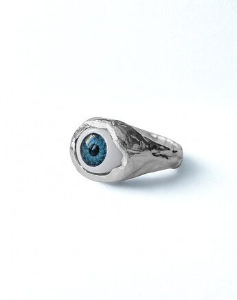 Pierścień srebrny OCULA CLAIR blue, Gutowska jewelry