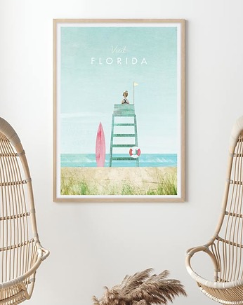 Floryda - vintage plakat art giclee, minimalmill