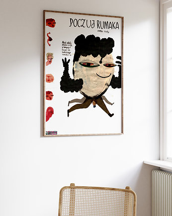 Plakat RUMAK grafika zabawna ilustracja miłosna portret matrymonialny, BEATNIK illustration