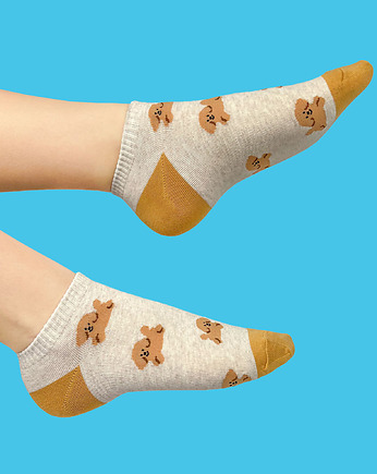 Beżowe skarpetki z pudlem toy, CandySox