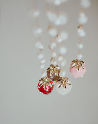 Naszyjnik Straberi, perły, granat, Okruszek Biżuteria