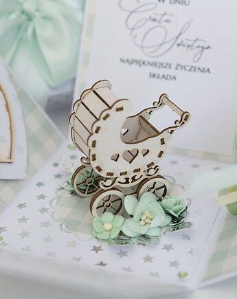 Pamiątka Chrztu św. exploding box kartka 3d, Papiernik