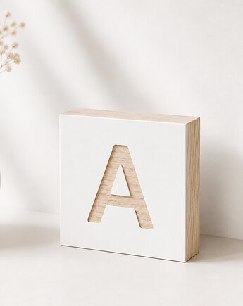 Litery typu scrabble, z drewna, drewniana krzyżówka biała, Drewniane dodatki