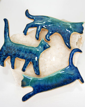 Koty trzy - wybierz swojego - ceramiczne magnesy, 10FingersArt