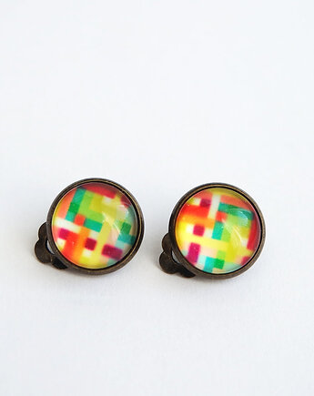 Klipsy - Kolorowe, brąz, yenoo