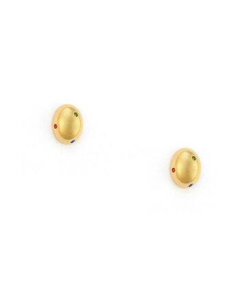 Kolczyki groszki z kolorowymi cyrkoniami, Kulka Bransoletki