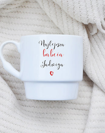 Porcelanowy kubek z imieniem dla Babci, na Dzień Babci, Sowia Aleja