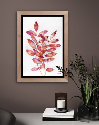 Listki róż/pomarańcz a4 - akwarela, Bohemian Soul atelier by M.