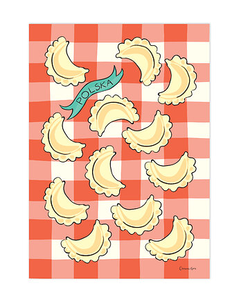 Plakat A4 Polska Pierogi, Gliniana Kura