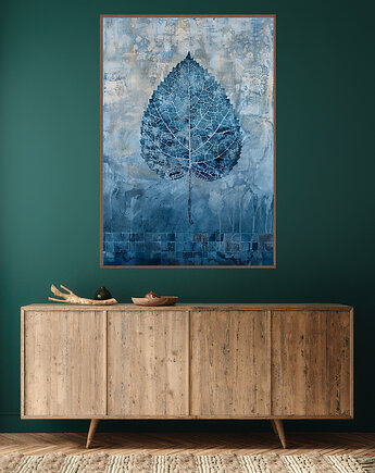 Abstrakcyjne liście - Plakat, druk - Chiński Orient, Harmonia Zen #83, Black Sapphire Art