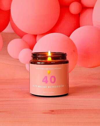 Świeca sojowa z okazji 40 urodzin, SOy