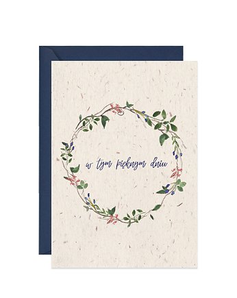 Kartka z życzeniami na ślub - wianek, Paperwords
