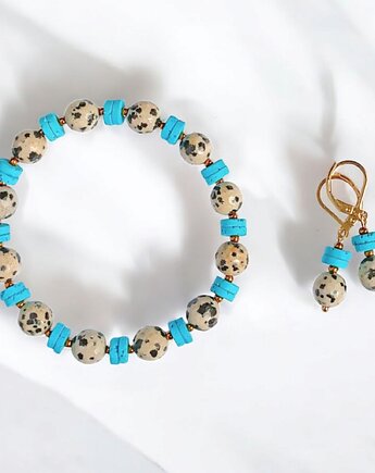 RAZEM TANIEJ! jasper collection : bransoletka i kolczyki : jaspis & lawa, kaktusia