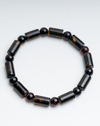 Personalizowana Bransoletka męska bursztyn bałtycki, AmberMal