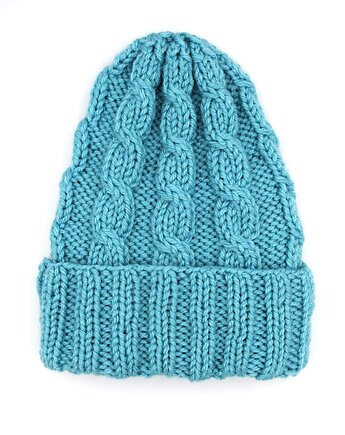 Czapka wełniana warkocze, WOOLLY