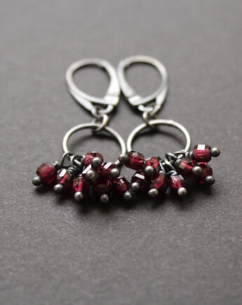 Kolczyki cyganeczki z granatami