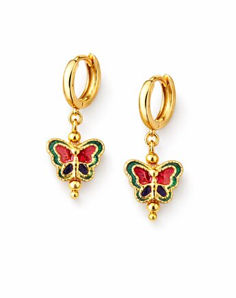 Kolczyki MOTYLKI- srebro złocone 24K unikaty, ISSI Jewelry