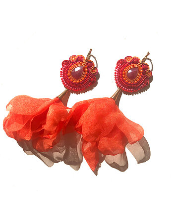 Sutaszowe kolczyki ALANYA orange, Sylwia Żak