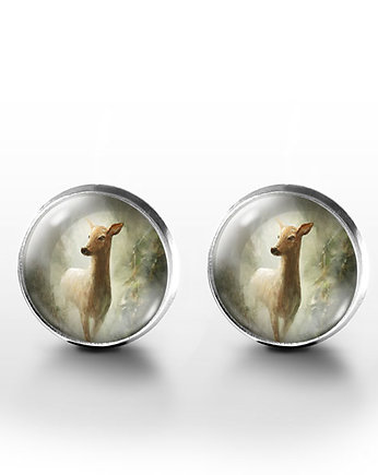 Kolczyki sztyfty - Sarna - grafika