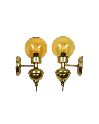 Para kinkietów mosiężnych , Szwecja lata 70., Think Modern