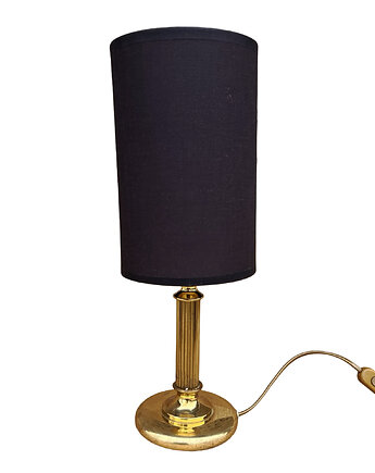 Mosiężna lampka nocna,, stołowa z abażurem, Niemcy, lata 70., Good Old Things