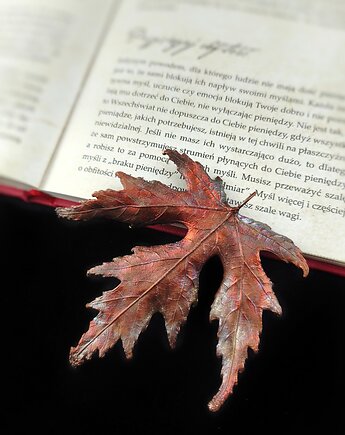Liść miedziany Klon Srebrzysty III, Treemasters Copper Jewelry