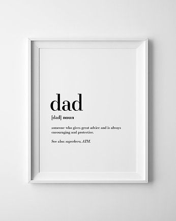 PLAKAT DEFINICJA tata prezent dla taty, black dot studio