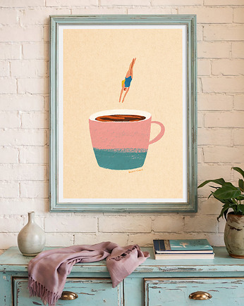 Poranna kawa - plakat 50x70 cm, minimalmill