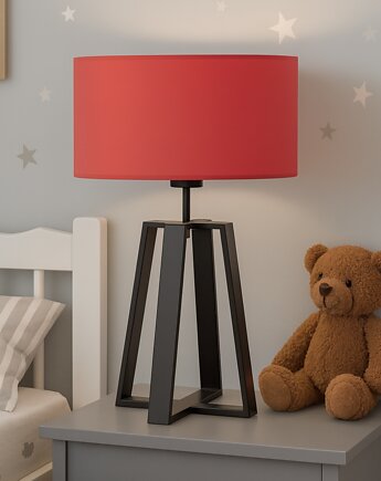 Duża lampa stołowa do pokoju dziecka THOR KIDS z pastelowym abażurem, LYSNE