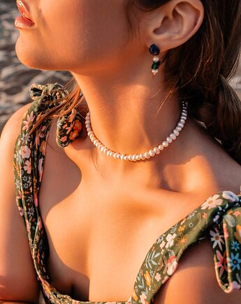 (Preorder) Choker ze średnich naturalnych Pereł, w hand works