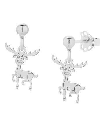 Srebrne kolczyki renifer Rudolf, MYNESS