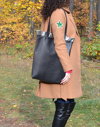 Skórzana torba z falbanką, modeMania