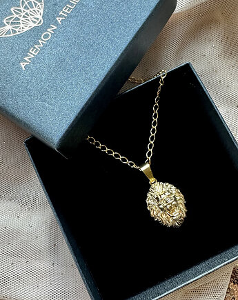 Naszyjnik złoty LEW , zawieszka z lwem zodiak dla niego, Anemon Atelier