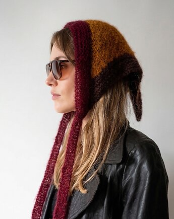 Chustka moherowa z jedwabiem ruda, OTULIBABKI