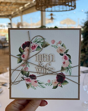 Kartka ślubna man&wife handmade wedding card, sorte