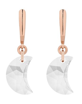Kolczyki z różowego złota z księżycami SWAROVSKI CRYSTAL, SOTHO