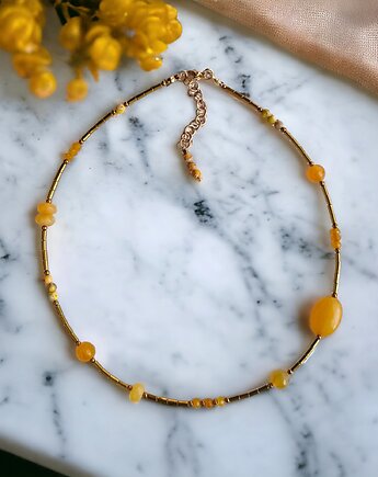 OSTATNI! naszyjnik YELLOW : choker : summer collection :: ŻÓŁTY NASZYJNIK, kaktusia