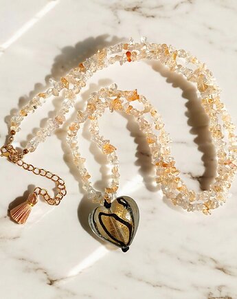 Cytryn i serce : długi naszyjnik, kaktusia