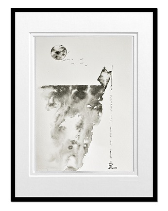 W drogę, grafika obraz malowany tuszem, Galeriai