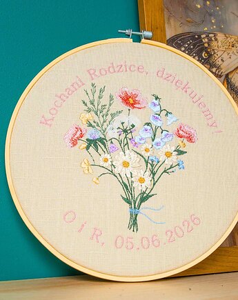 Podziękowania, Indywidualna dedykacja, haft w tamborku 23 cm, Plasun