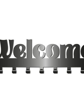 Nowoczesny Wieszak Z Kolekcji Simple Napis Welcome, K&M Design