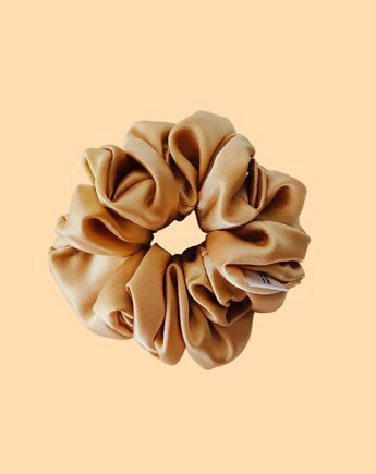 Gumka jedwabna, scrunchie, frotka złota szampański MAXI, Capillum