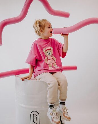 T-shirt oversize Lily Teddy pink, BejbiStory
