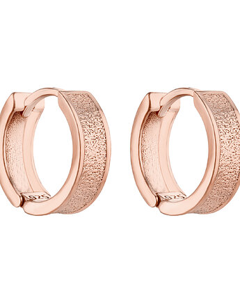 Kolczyki grube kółka z fakturą z różowego złota, SOTHO